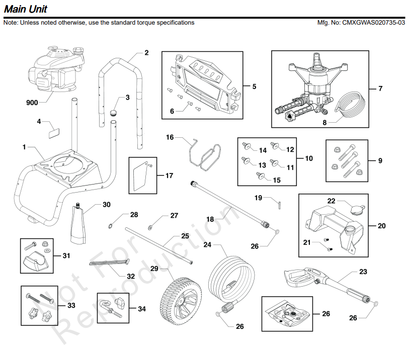 Craftsman Pressure Washer CMXGWAS020735 REV 03 Parts